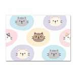 Cute Cat Seamless Pattern Background Sticker A4 (100 pack) Front