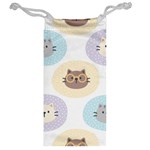 Cute Cat Seamless Pattern Background Jewelry Bag Back