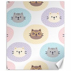 Cute Cat Seamless Pattern Background Canvas 8  X 10  by Simbadda