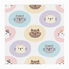 Cute Cat Seamless Pattern Background Medium Glasses Cloth by Simbadda