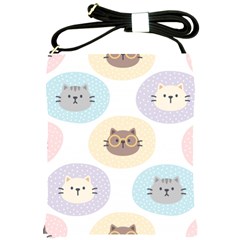 Cute Cat Seamless Pattern Background Shoulder Sling Bag by Simbadda