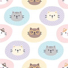 Cute Cat Seamless Pattern Background Play Mat (square) by Simbadda