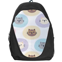 Cute Cat Seamless Pattern Background Backpack Bag by Simbadda