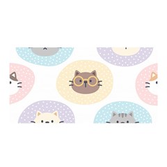 Cute Cat Seamless Pattern Background Satin Wrap 35  X 70  by Simbadda