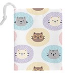 Cute Cat Seamless Pattern Background Drawstring Pouch (4XL) Back