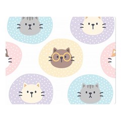 Cute Cat Seamless Pattern Background Premium Plush Fleece Blanket (large)