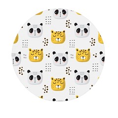 Seamless Pattern Cute Animals Mini Round Pill Box