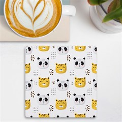 Seamless Pattern Cute Animals Uv Print Square Tile Coaster  by Simbadda