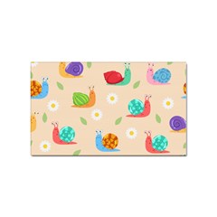 Seamless Pattern Cute Snail With Flower Leaf Sticker (rectangular) by Simbadda