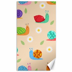 Seamless Pattern Cute Snail With Flower Leaf Canvas 40  X 72  by Simbadda