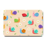 Seamless Pattern Cute Snail With Flower Leaf Small Doormat 24 x16  Door Mat