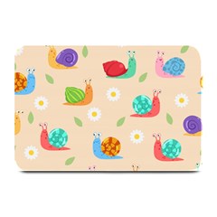 Seamless Pattern Cute Snail With Flower Leaf Plate Mats by Simbadda