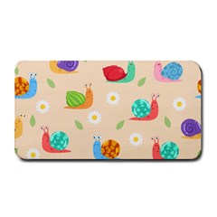 Seamless Pattern Cute Snail With Flower Leaf Medium Bar Mat by Simbadda