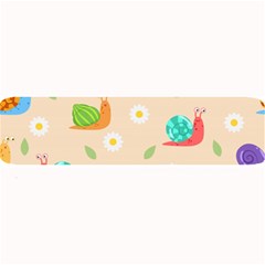 Seamless Pattern Cute Snail With Flower Leaf Large Bar Mat by Simbadda