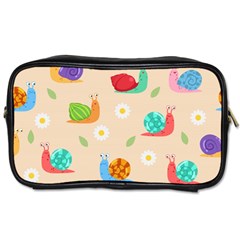 Seamless Pattern Cute Snail With Flower Leaf Toiletries Bag (one Side) by Simbadda