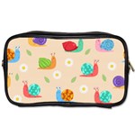 Seamless Pattern Cute Snail With Flower Leaf Toiletries Bag (One Side) Front