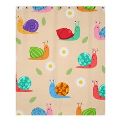 Seamless Pattern Cute Snail With Flower Leaf Shower Curtain 60  X 72  (medium)  by Simbadda