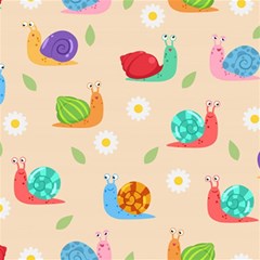 Seamless Pattern Cute Snail With Flower Leaf Play Mat (square) by Simbadda