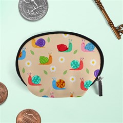 Seamless Pattern Cute Snail With Flower Leaf Accessory Pouch (small) by Simbadda