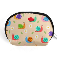 Seamless Pattern Cute Snail With Flower Leaf Accessory Pouch (medium) by Simbadda