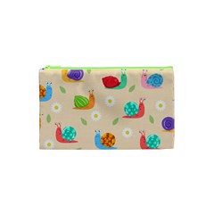 Seamless Pattern Cute Snail With Flower Leaf Cosmetic Bag (xs) by Simbadda