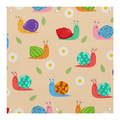 Seamless Pattern Cute Snail With Flower Leaf Banner And Sign 3  X 3  by Simbadda