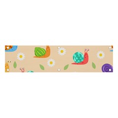 Seamless Pattern Cute Snail With Flower Leaf Banner And Sign 4  X 1  by Simbadda