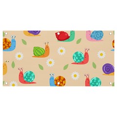 Seamless Pattern Cute Snail With Flower Leaf Banner And Sign 4  X 2  by Simbadda