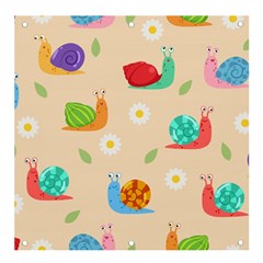 Seamless Pattern Cute Snail With Flower Leaf Banner And Sign 4  X 4  by Simbadda