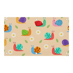 Seamless Pattern Cute Snail With Flower Leaf Banner And Sign 5  X 3  by Simbadda