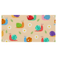 Seamless Pattern Cute Snail With Flower Leaf Banner And Sign 6  X 3  by Simbadda