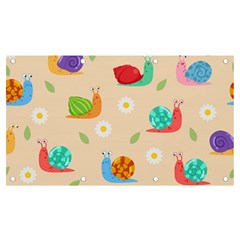 Seamless Pattern Cute Snail With Flower Leaf Banner And Sign 7  X 4  by Simbadda