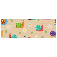 Seamless Pattern Cute Snail With Flower Leaf Banner And Sign 9  X 3  by Simbadda