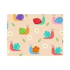 Seamless Pattern Cute Snail With Flower Leaf Premium Plush Fleece Blanket (mini) by Simbadda