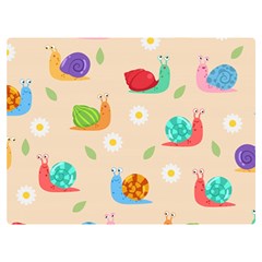 Seamless Pattern Cute Snail With Flower Leaf Premium Plush Fleece Blanket (extra Small) by Simbadda