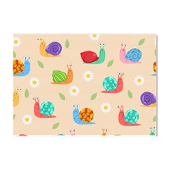 Seamless Pattern Cute Snail With Flower Leaf Crystal Sticker (a4) by Simbadda