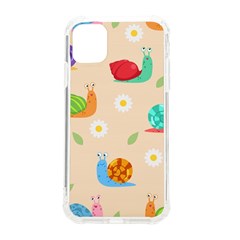 Seamless Pattern Cute Snail With Flower Leaf Iphone 11 Tpu Uv Print Case by Simbadda