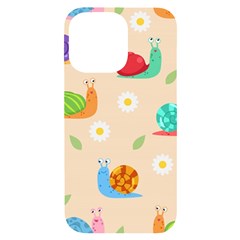 Seamless Pattern Cute Snail With Flower Leaf Iphone 14 Pro Max Black Uv Print Case by Simbadda