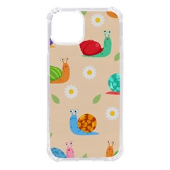 Seamless Pattern Cute Snail With Flower Leaf Iphone 14 Tpu Uv Print Case by Simbadda