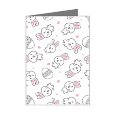 Cute Pattern With Easter Bunny Egg Mini Greeting Card by Simbadda