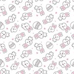 Cute Pattern With Easter Bunny Egg Play Mat (Square) Front