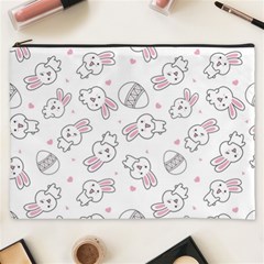 Cute Pattern With Easter Bunny Egg Cosmetic Bag (xxxl) by Simbadda