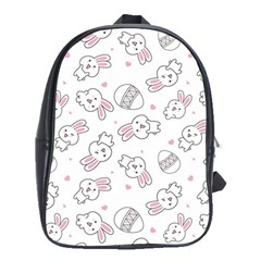 Cute Pattern With Easter Bunny Egg School Bag (xl) by Simbadda