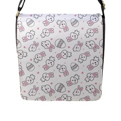 Cute Pattern With Easter Bunny Egg Flap Closure Messenger Bag (l) by Simbadda