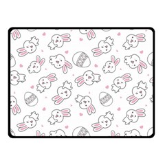 Cute Pattern With Easter Bunny Egg Two Sides Fleece Blanket (small) by Simbadda