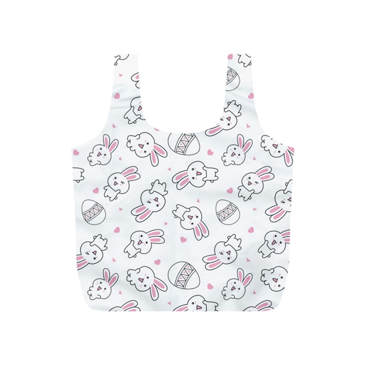 Cute Pattern With Easter Bunny Egg Full Print Recycle Bag (S)