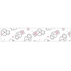 Cute Pattern With Easter Bunny Egg Large Premium Plush Fleece Scarf  by Simbadda