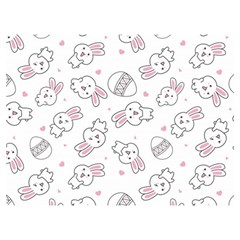 Cute Pattern With Easter Bunny Egg Premium Plush Fleece Blanket (extra Small) by Simbadda