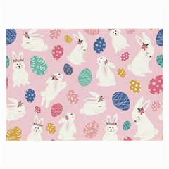 Cute Bunnies Easter Eggs Seamless Pattern Large Glasses Cloth (2 Sides) by Simbadda