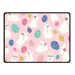 Cute Bunnies Easter Eggs Seamless Pattern Fleece Blanket (small) by Simbadda